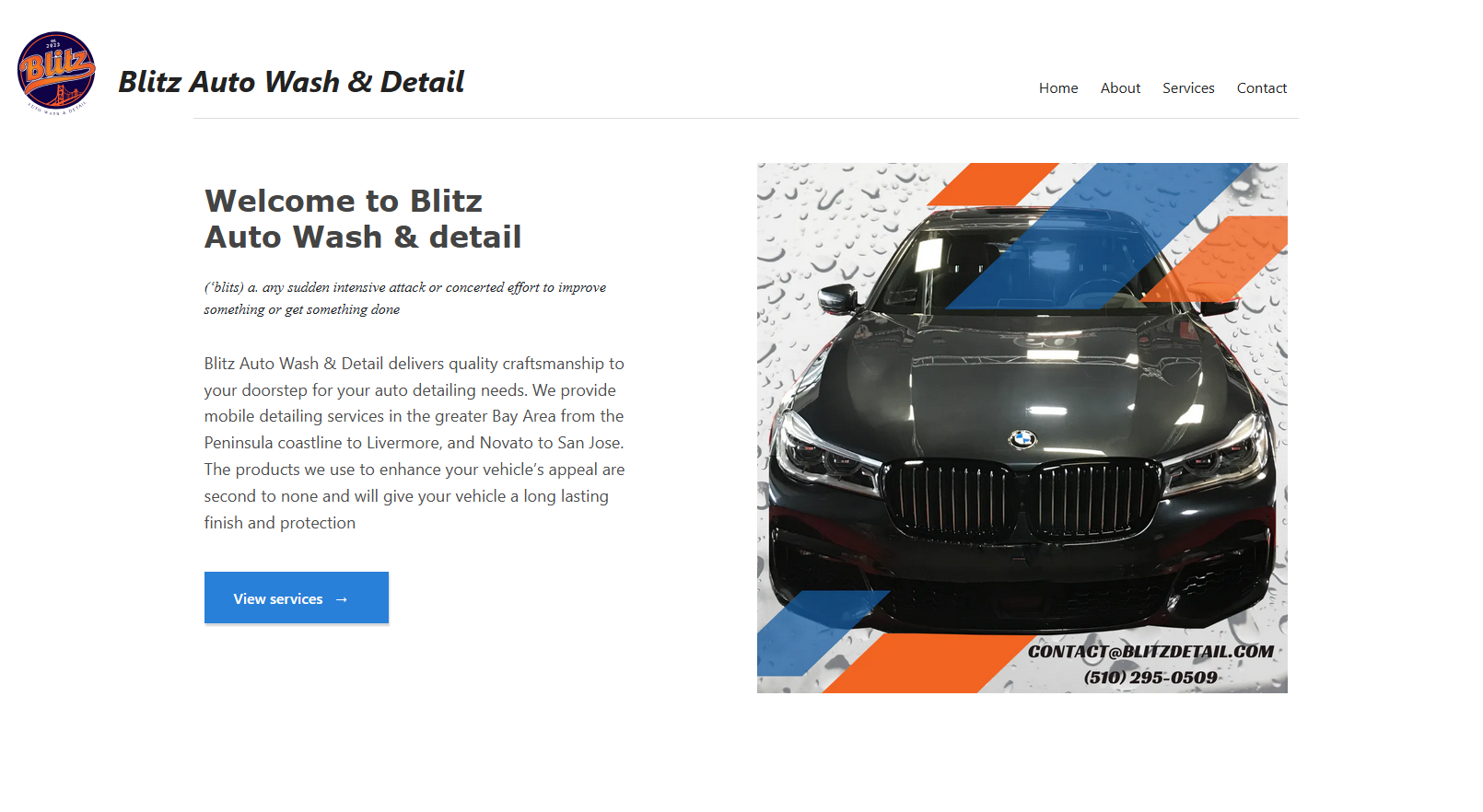 photo of blitzdetail website hero section
