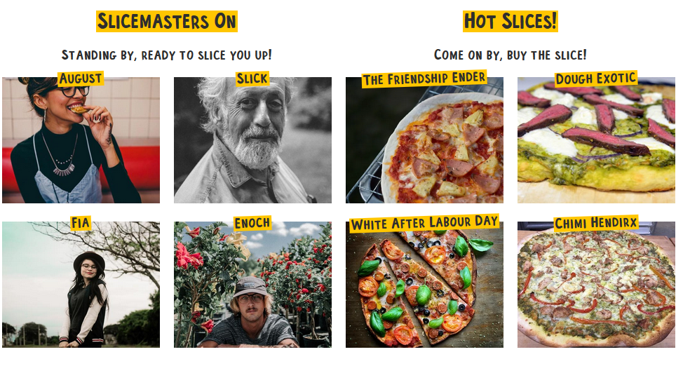 photo of slicks pizza shop website